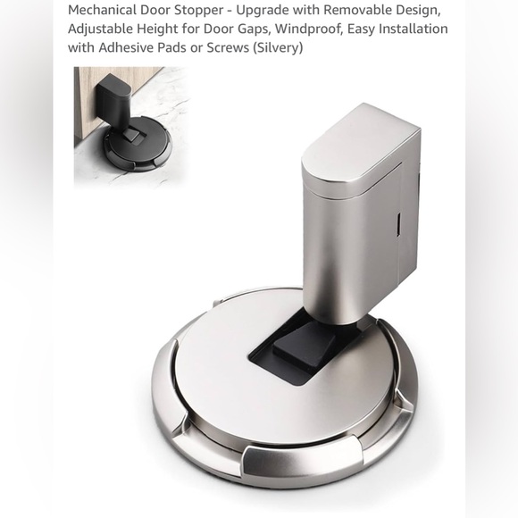 Amazon Other - 🌴 NWT Set of 3 Premium Soft Touch Door Stoppers in Brushed Nickel